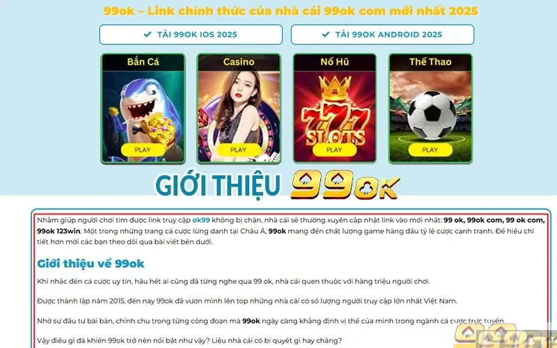 99OK ⚡️ Link Vào 99OK.COM Tặng 99K Để Chơi WC 2026 Giới thiệu 99ok